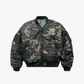 AGED CAMO BOMBER JACKET