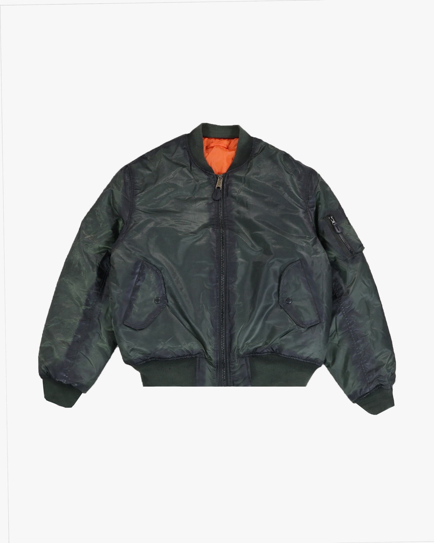 OLIVE SEAM DYE BOMBER JACKET