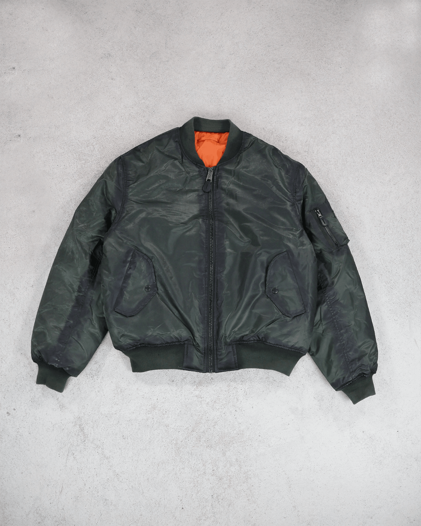 OLIVE SEAM DYE BOMBER JACKET